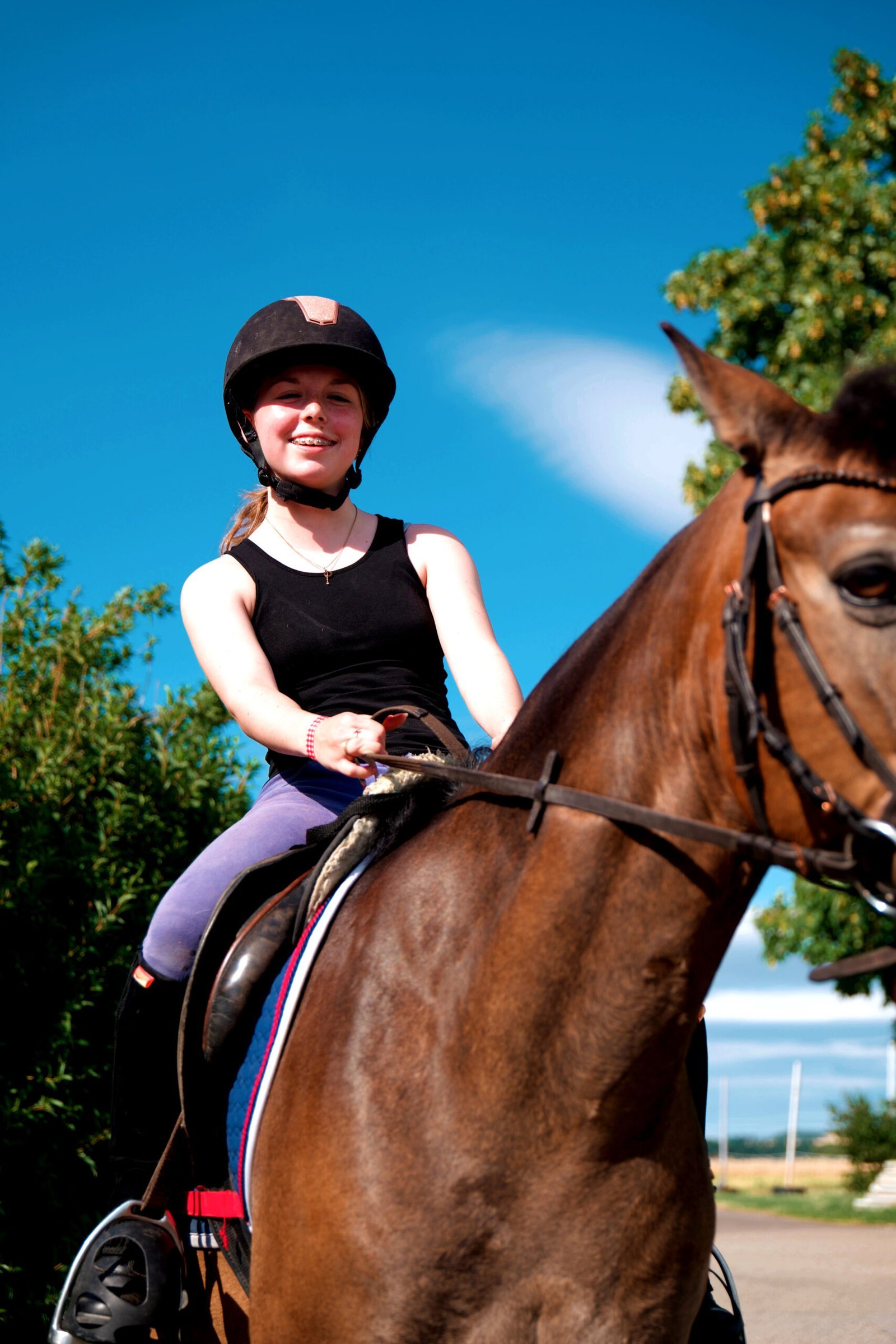 Young rider on a schooling horse